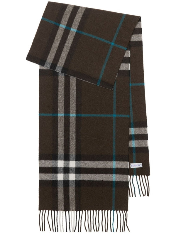 Check Fringe Cashmere Muffler