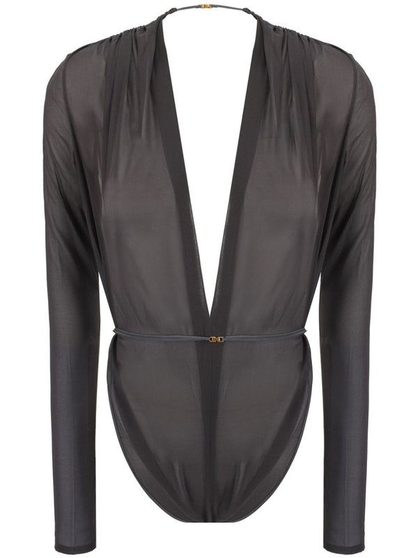 Belt Detail
  V-neck Bodysuit