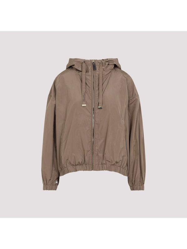 Tea Drawstring Hood Zip-Up Jacket