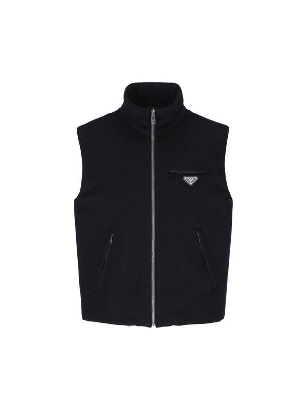 Triangle Logo Pocket Cashmere
  Vest Jacket