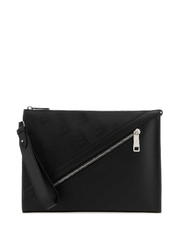 Shadow Leather Zip Clutch Bag