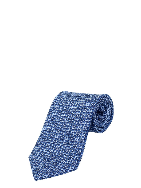 Gancini Pattern Silk Tie