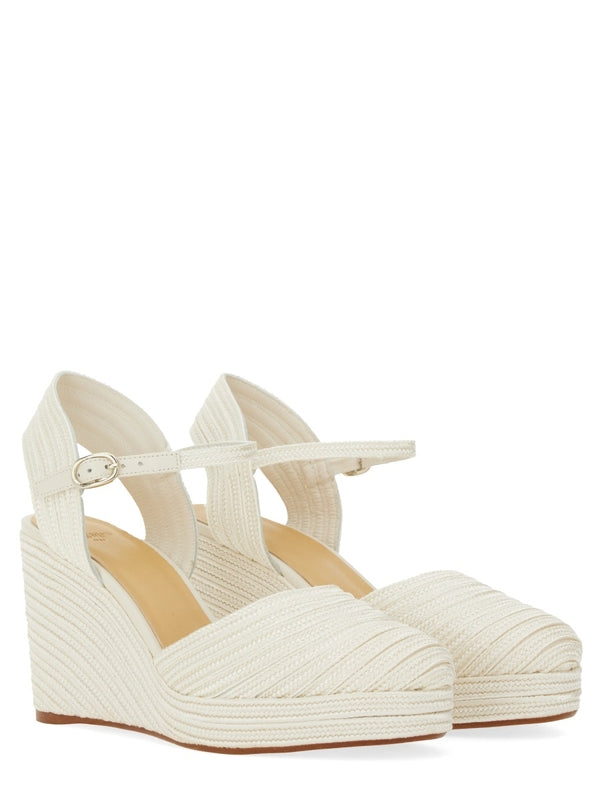 Castañer White Wedge Sandals