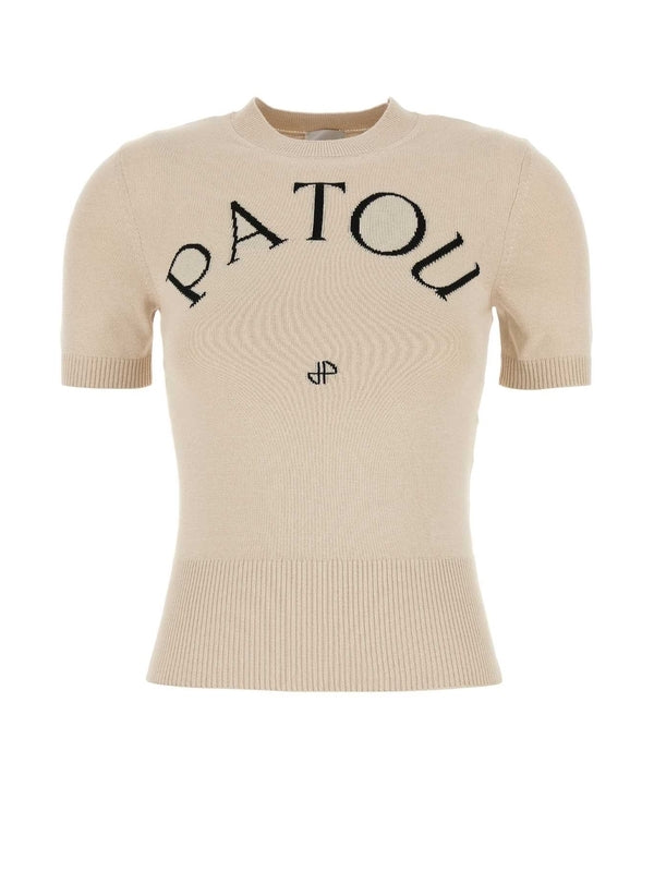 Logo Jacquard Short-sleeve Sweater