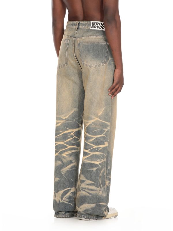 Vintage Washed Wide Denim Pants