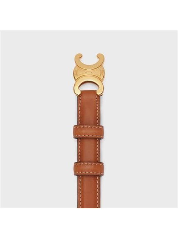 Triomphe Buckle Leather Belt