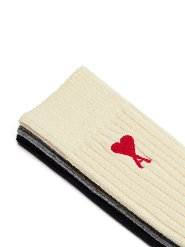 Heart Logo Rib Socks 3-pack