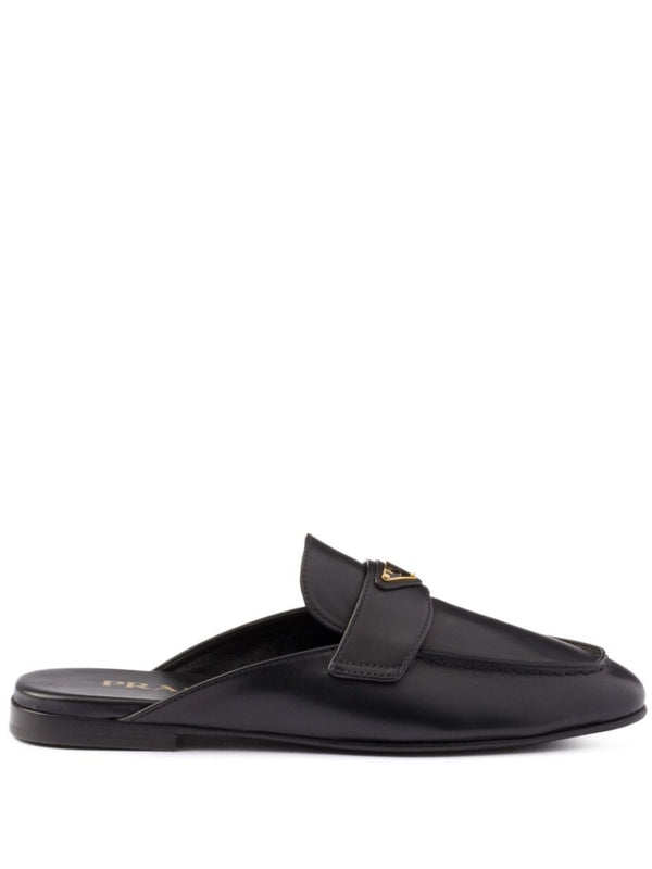 Triangle Logo Calfskin Mule Loafer