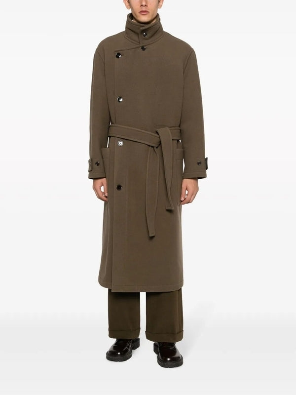 Brown Wool Wrap Coat