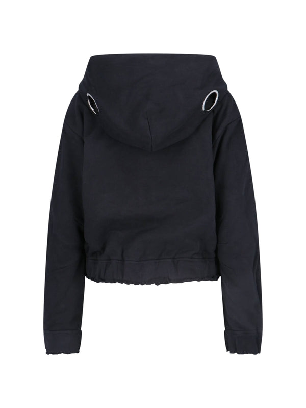 Willow Smith Zip-Up Eyelet Cotton Hoodie