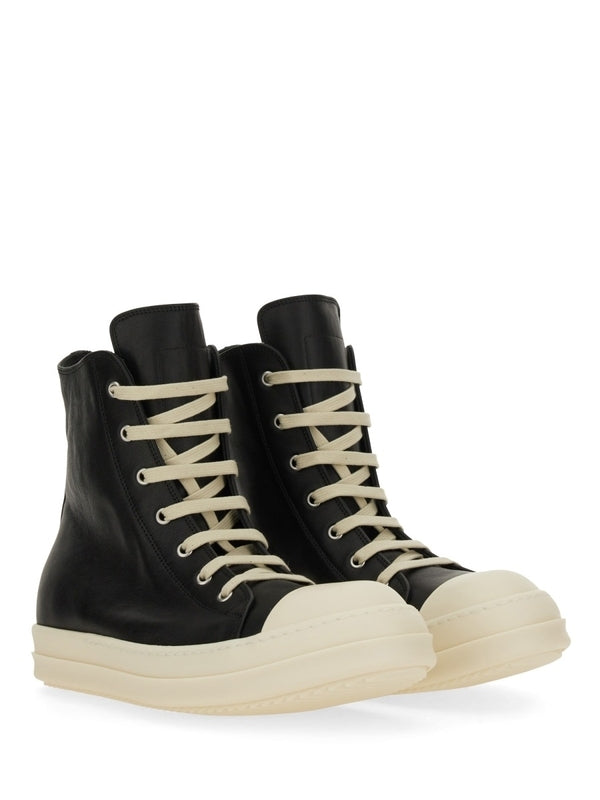 Rick Owens Black High Top Sneakers