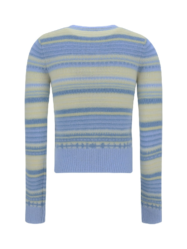 GANNI - Striped Wool Blend Cardigan - Jente