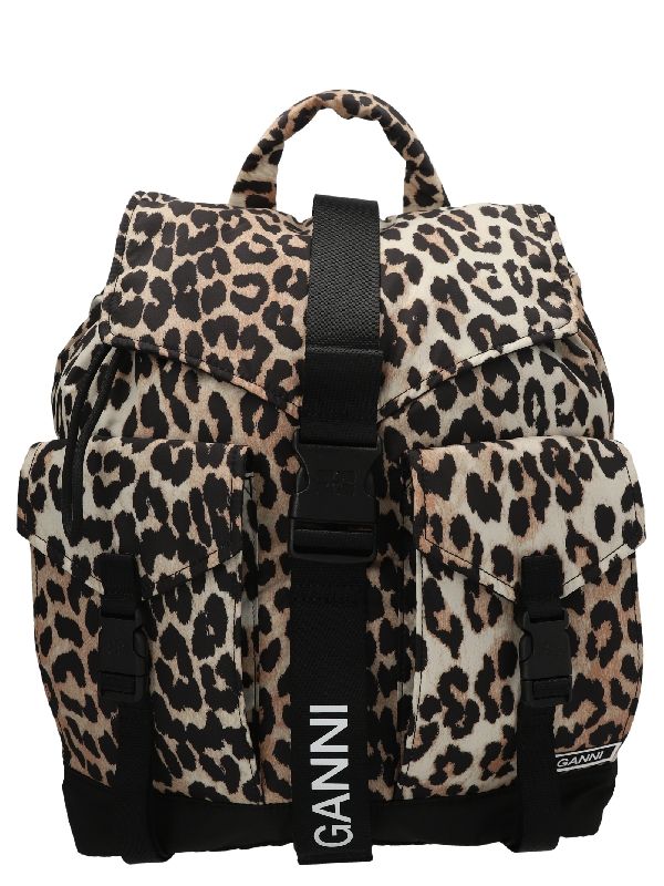 Leopard Tech Strap Backpack