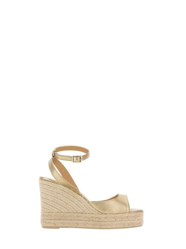 Castañer Gold Wedge Sandals