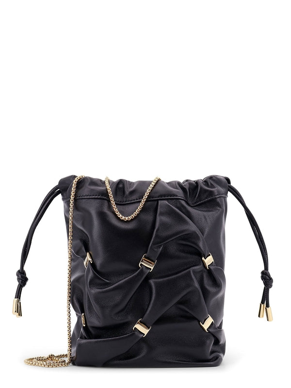 Bara Bow Detail Leather Mini Bucket Bag