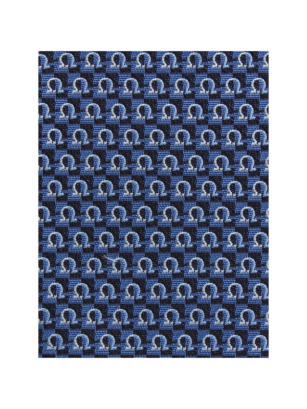 Gancini Pattern Silk Tie