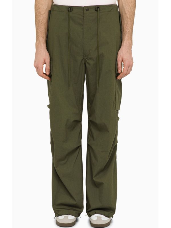 Drawstring Cotton Cargo Pants