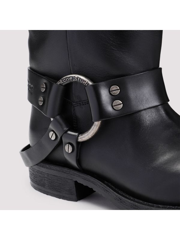 Biker Leather High Boots