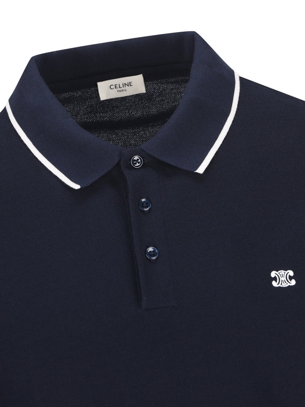 Triomphe Logo Embroidered Polo Shirt