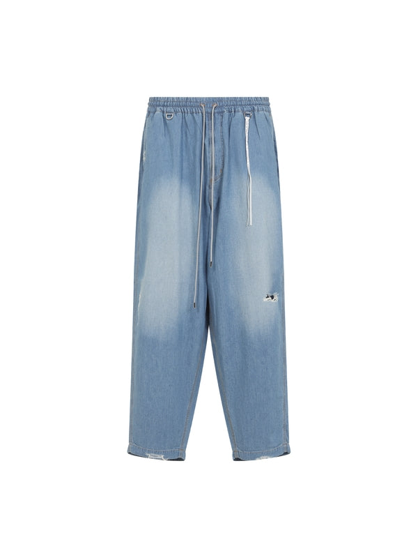 Skull String Detail Denim Pants