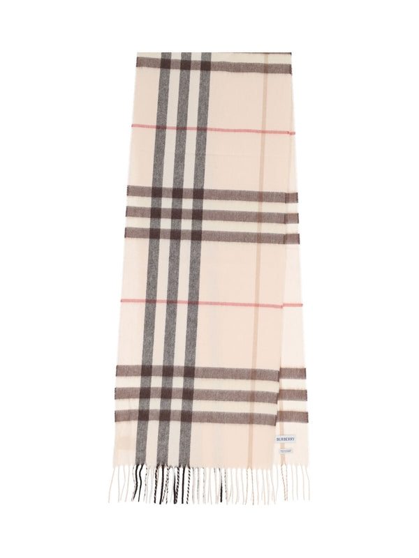 Check Pattern Fringe Cashmere Muffler