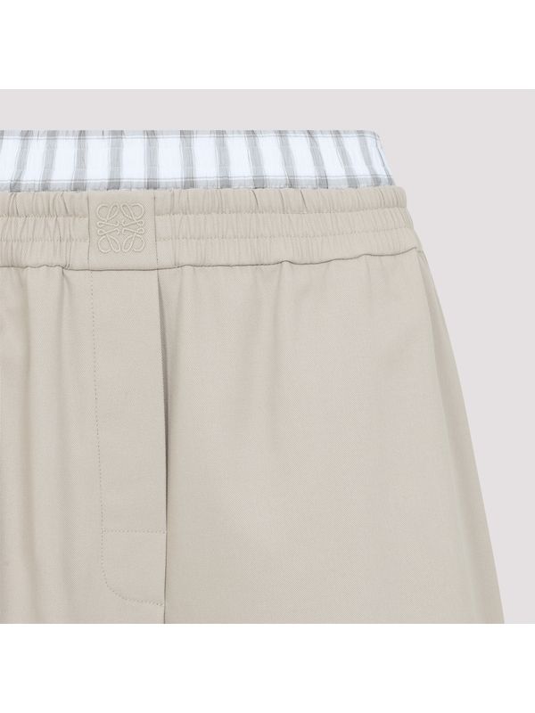 Layered Detail Cotton Crop Pants