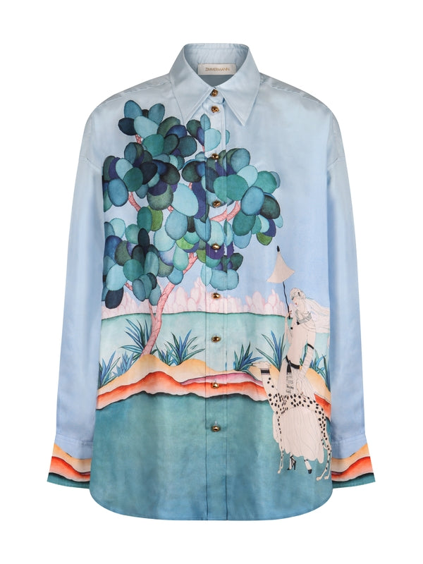 Allover Printing Silk Shirt