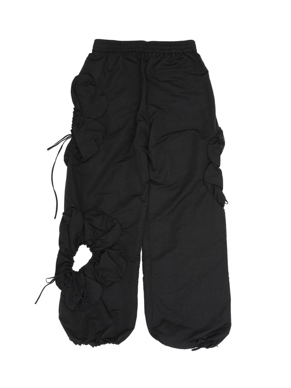 Flower Cut-Out Nylon Pants