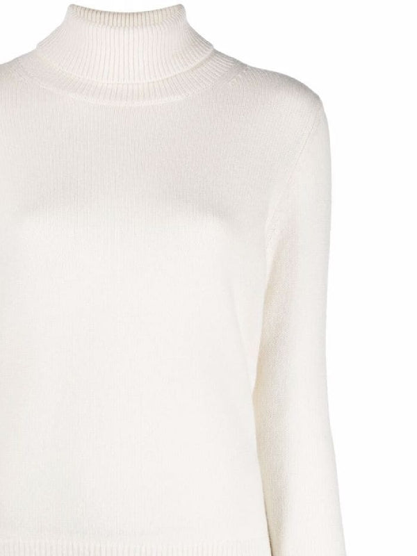 High Neck Rib Cashmere Knit