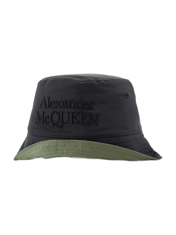 Alexander Mcqueen Black Khaki Bucket Hats