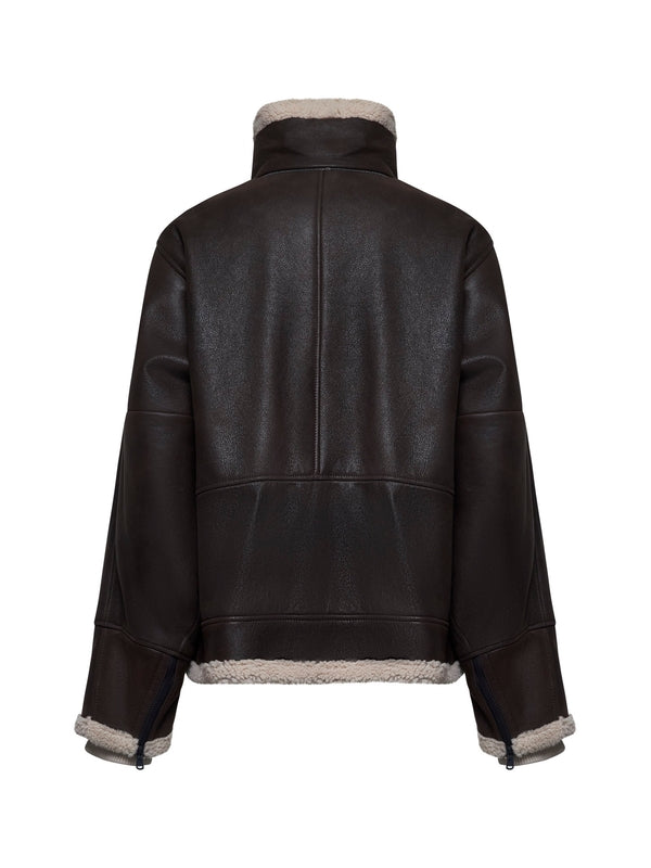 Brown Leather Shearling Jacket