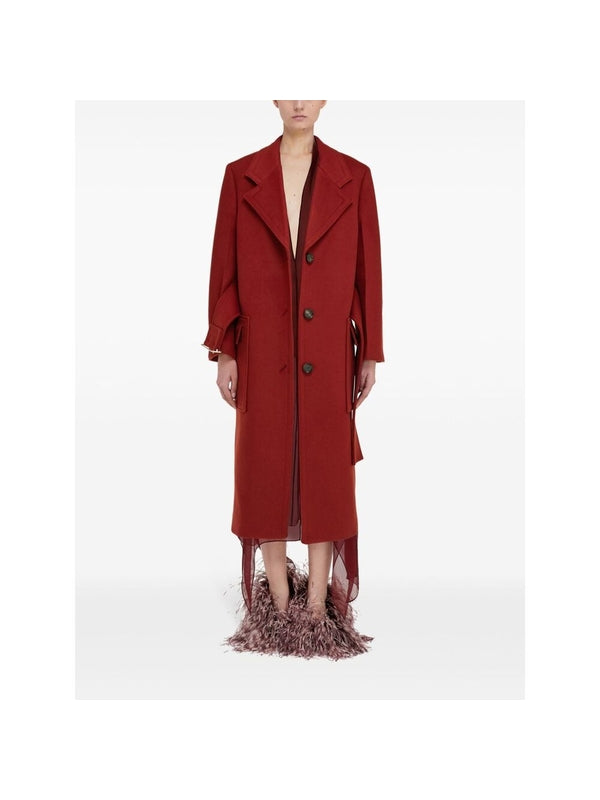 Belt Detail Wool Cashmere Coat