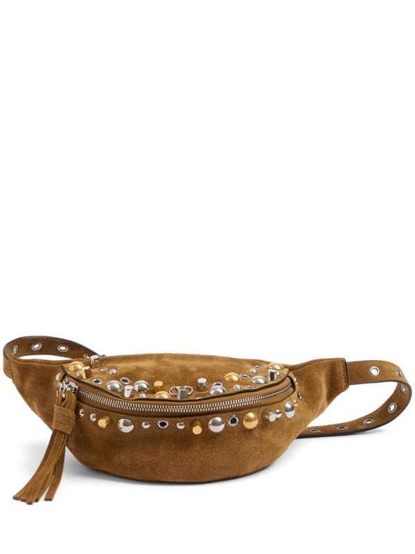 Jewel Embellished Tassel Suede
  Belt Bag