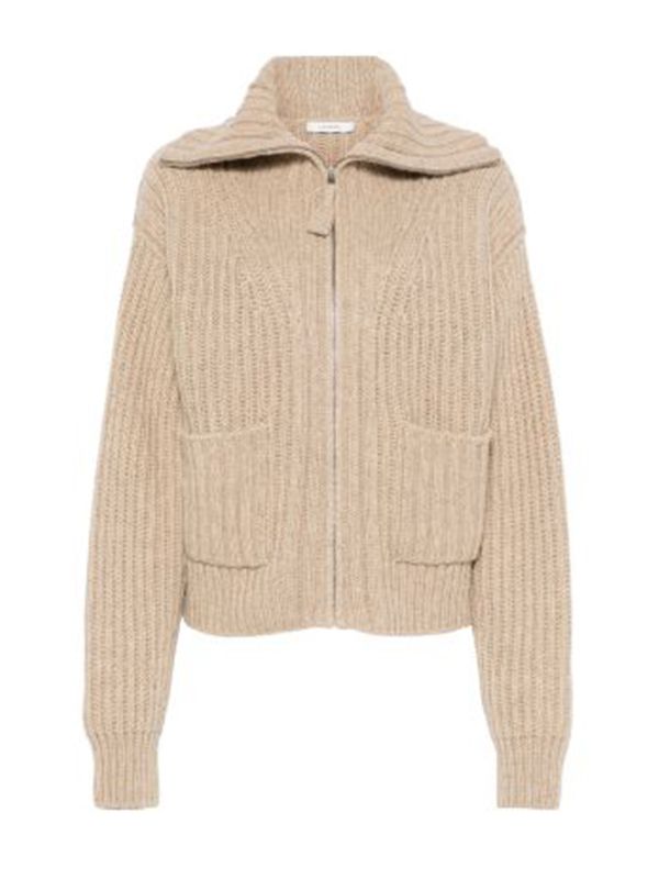 Trucker Collar Zip-up Cardigan