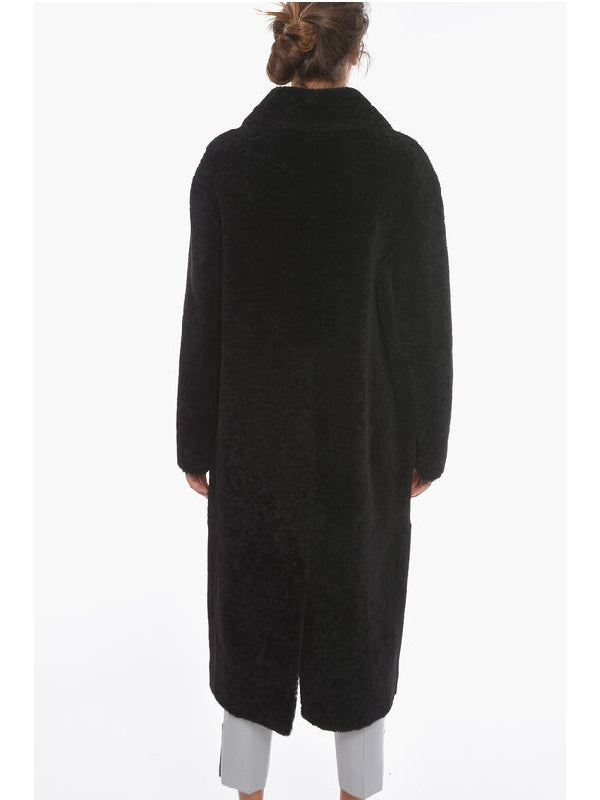 Single-Breasted Shearling Coat