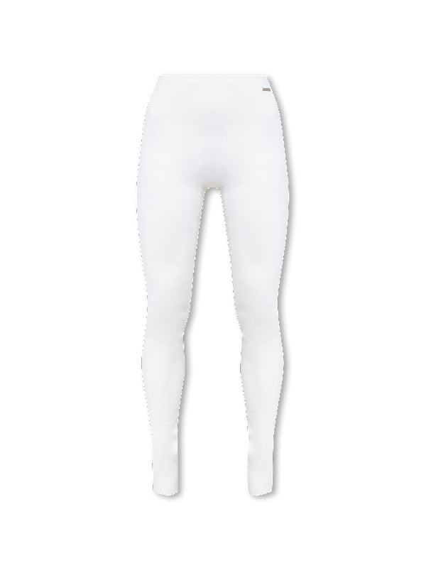 Zipper Detail Wool Knit Leggings