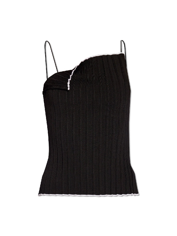 Asymmetric
  Strap Sleeveless Top