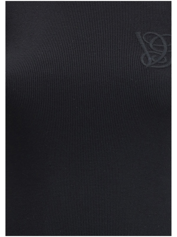 Valentino Ruffle Detail Black Knit