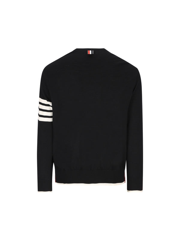 4-Bar Crewneck Wool Knit