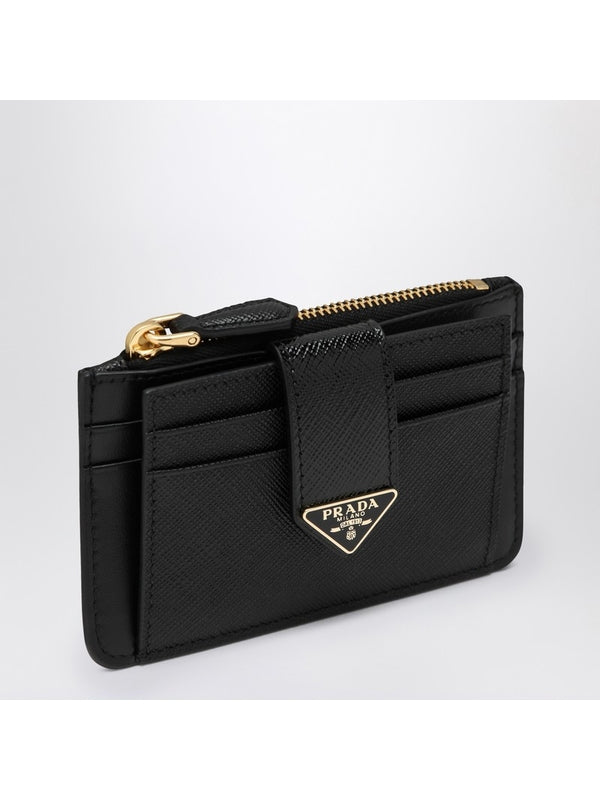 三角形徽标拉链卡钱包