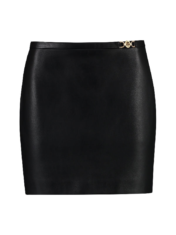 95S Medusa Leather Mini Skirt