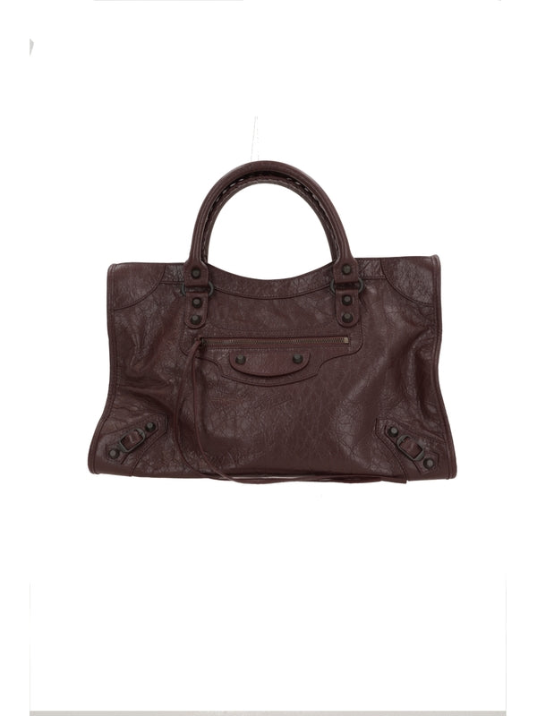 Balenciaga City Medium Burgundy Tote Bags