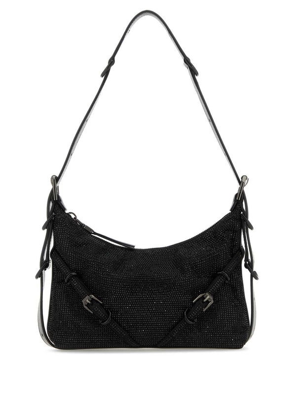 Voyou Rhinestone Satin Mini Shoulder Bag