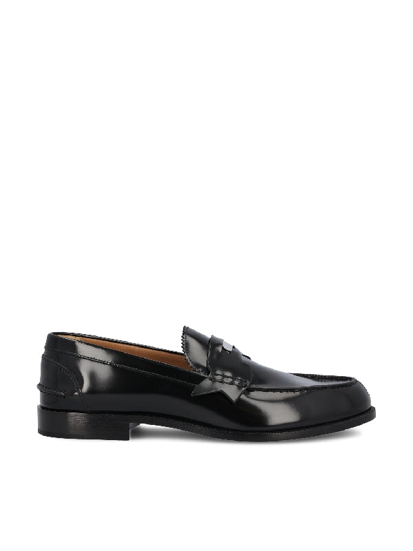 Black Calfskin Penny Loafers