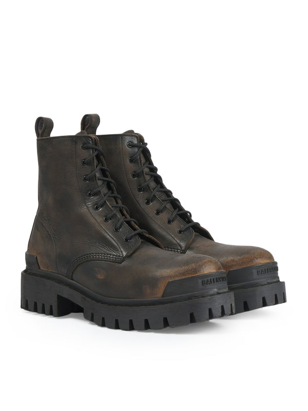 Strike Vintage Leather Lace-Up Boots