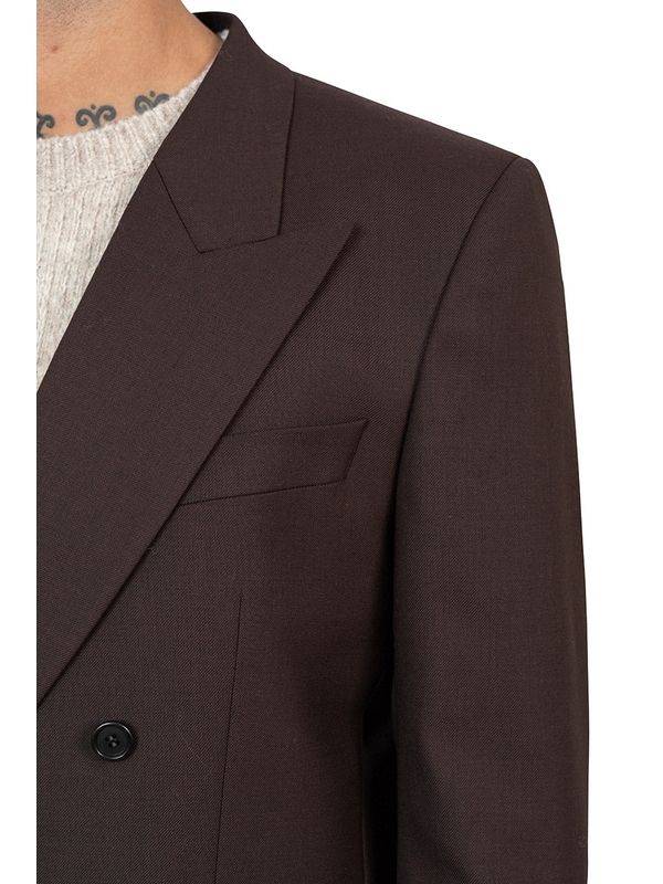 Double-Breasted Brown Tailored Jacket