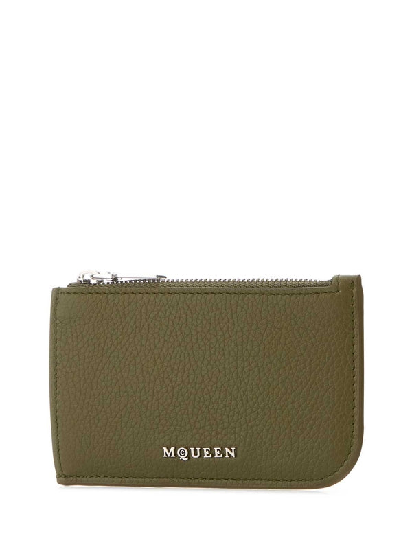 Alexander Mcqueen Khaki Card Holders