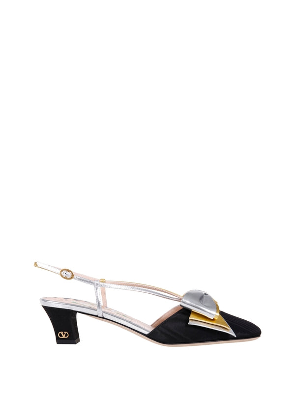 BOWOW Logo Bow Slingback Heels