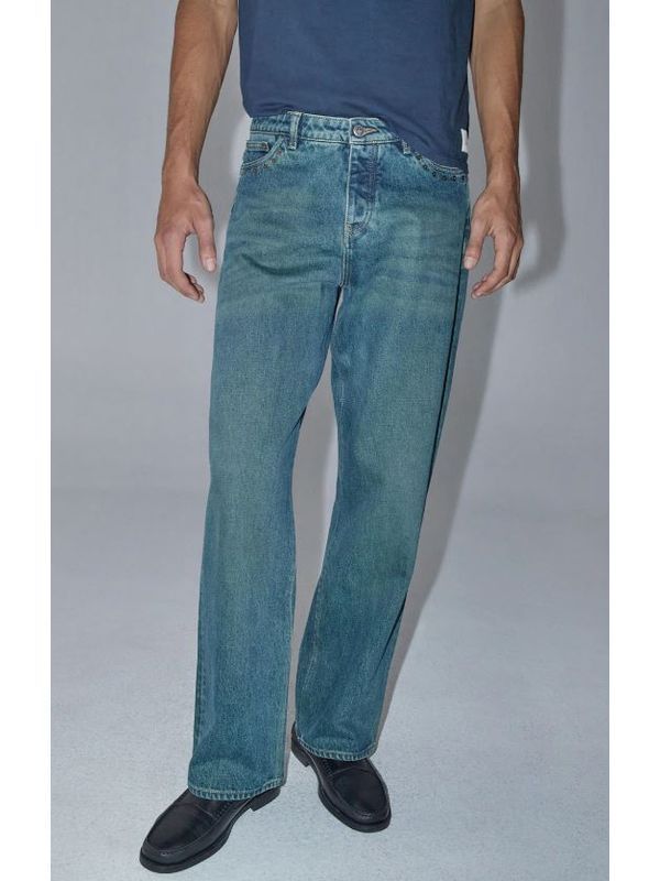 Crowd Button Stud Denim Pants