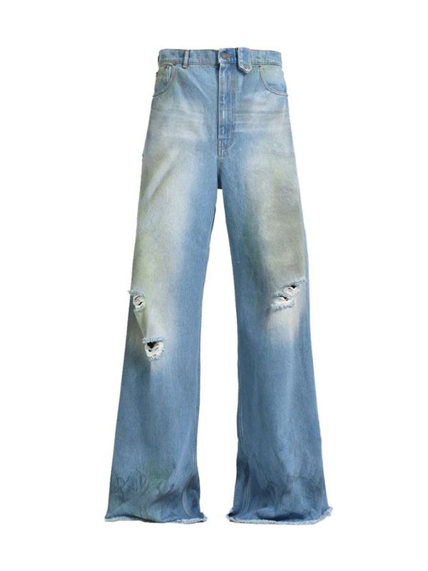 Distressed Wide Denim Pants